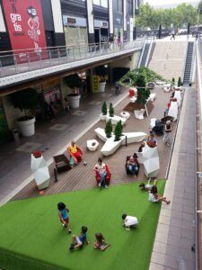 Bamboo deck boards in Glorias Shopping Mall