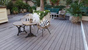 Bamboo deck boards at Cotton House Hotel 5* by Marriott Barcelona