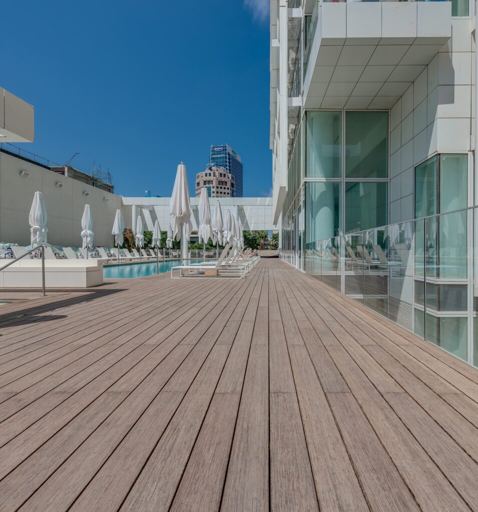 Bamboo decking with certification at Meier