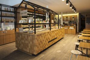 MOSO Bamboo Solid Panel kitchen at The Foodmaker Belgium