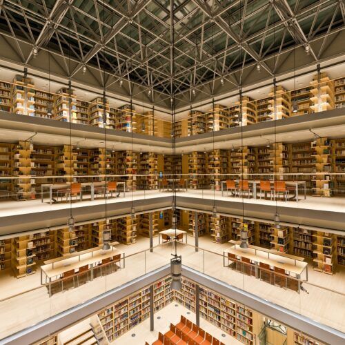 Les placages en bambou MOSO sont appliqués dans la Bibliothèque centrale de l'université Trento