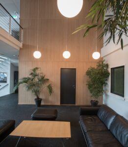 Bamboe wandafwerking in een kantoor in Oslo