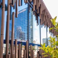 Bamboo X-treme® Beams 4 years after installation at the Grand Arche in La Défense Paris