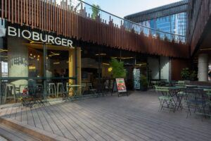 Bamboo X-treme decking at Bioburger in Oxygen