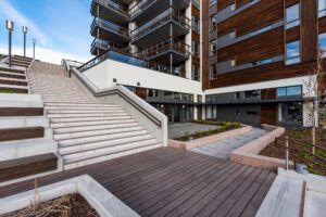 MOSO® Bamboo X-treme® Decking used in a staircase