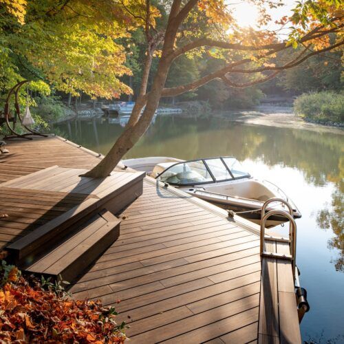 MOSO® Bamboo X-treme® decking used for a dock at a private residence at Candlewood Lake, Ohio