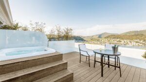 Designed by architect Alessandro Falconio, the private terraces of the suites are equipped with a very special version of Bamboo X-treme® Decking