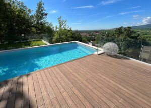 Bamboo X-treme® Decking is installed on Grad system in a private villa in Alsace