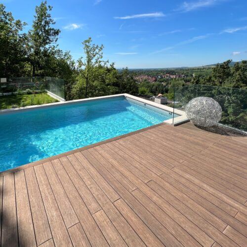 Bamboo X-treme® Decking is installed on Grad system in a private villa in Alsace