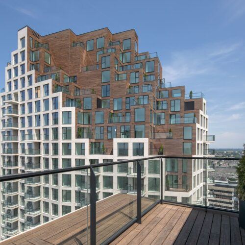 Bamboo cladding crowns Grotius Towers